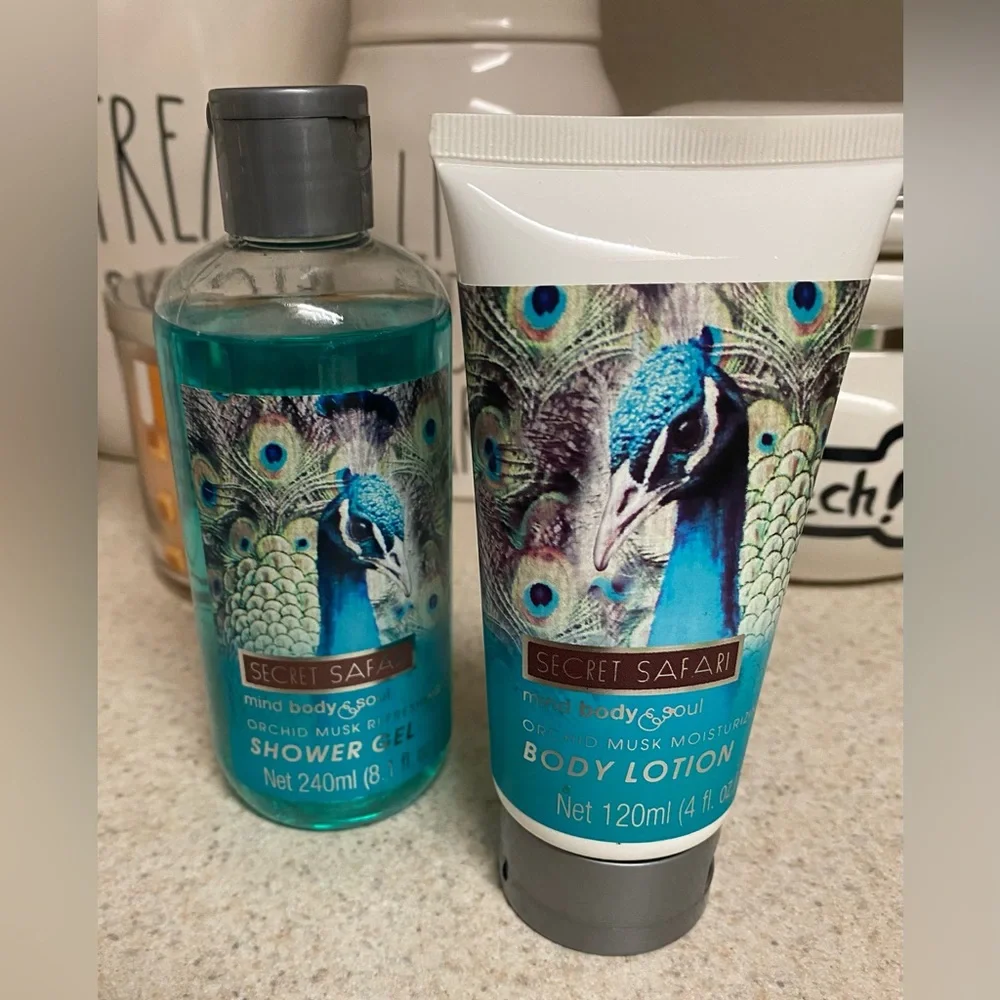 Secret Safari Orchid Musk Bath & Body Set | Shower Gel & Lotion Bundle
